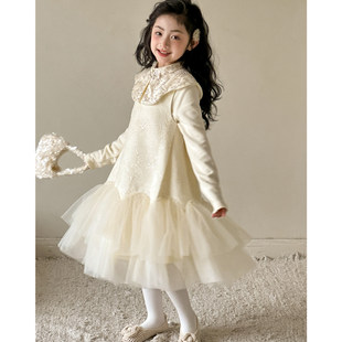 女童新年衣服背心裙2026冬季新款儿童中式国风连衣裙女大童公主裙