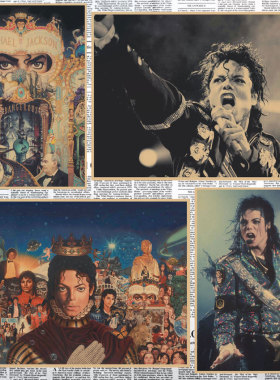 摇滚歌星迈克尔杰克逊Michael Jackson复古牛皮纸海报装饰墙画444