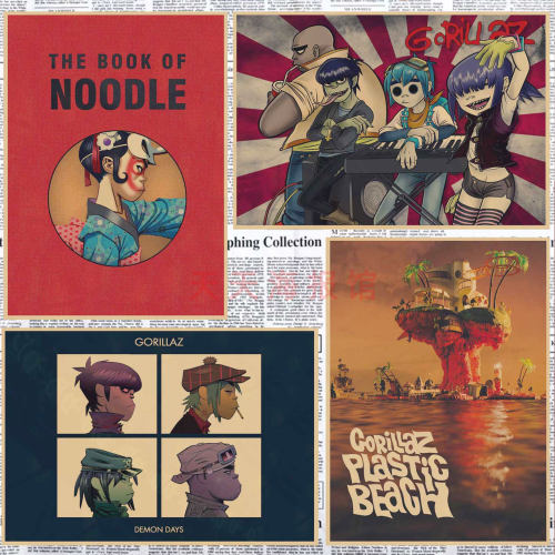 复古是虚拟摇滚乐队海报gorillaz