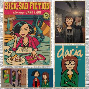拽妹黛薇儿 Daria 动漫海报酒吧咖啡厅宿舍复古牛皮纸装饰墙画154