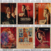 双峰 饰墙画壁画622 卧室复古牛皮纸装 与火同行 大卫林奇电影海报