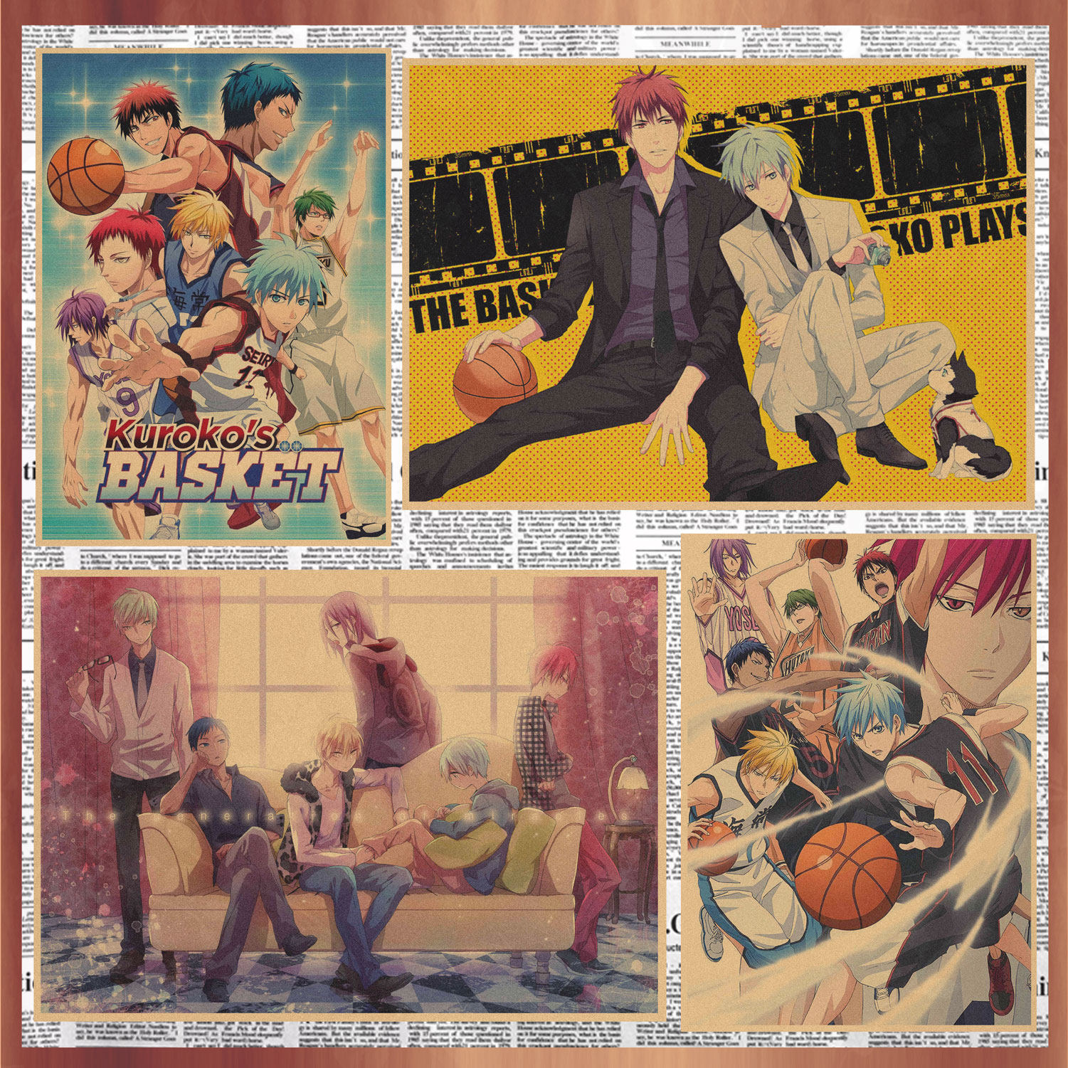 黑子的篮球 动漫牛皮纸海报 复古装饰墙画壁画407