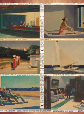 Edward Hopper爱德华霍普风景名画海报复古牛皮纸装饰墙画壁画354