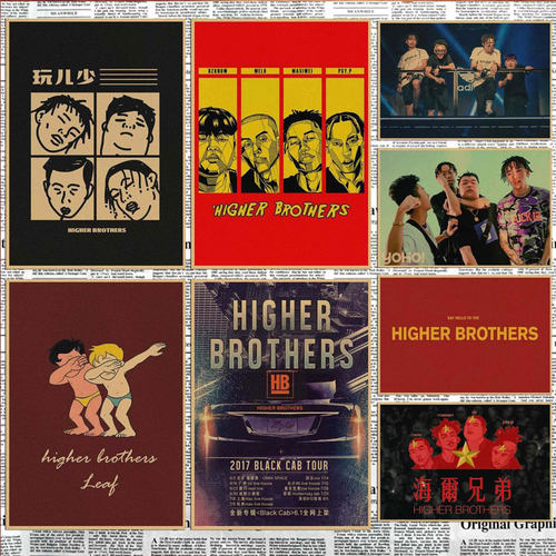 海尔兄弟饶舌宿舍复古牛皮纸墙画