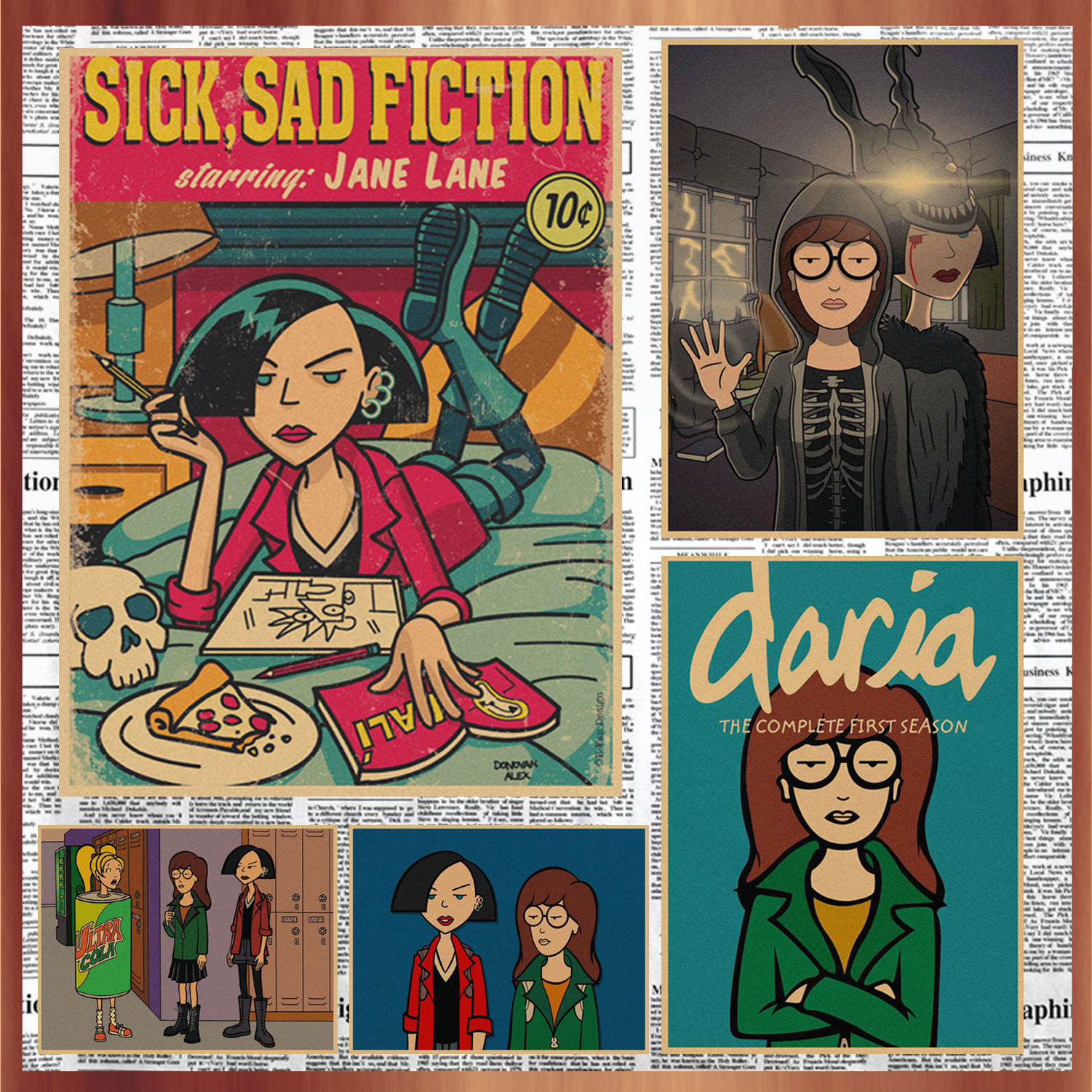 动漫酒吧咖啡厅宿舍牛皮纸墙画