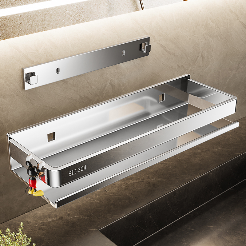 304不锈钢浴室置物架免打孔壁挂式厕所洗手间洗漱台卫生间收纳架