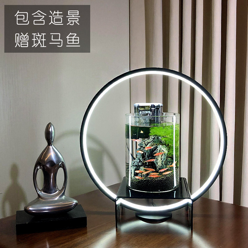 新中式圆柱形创意鱼缸小型办公桌面生态鱼缸水族箱LED造景客厅家|msdalam kategori haiwan peliharaan/makanan haiwan dan bekalan, Aquarium World, tangki ikan akuarium dan kelengkapan lain, tangki ikan/akuarium - dari Buy2taobao.com untuk memberikan perkhidmatan ejen Taobao profesional membeli