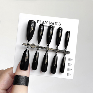 三分钟穿戴甲 俄式极简美甲 纯色超显白单色极薄极黑甲油胶全贴片