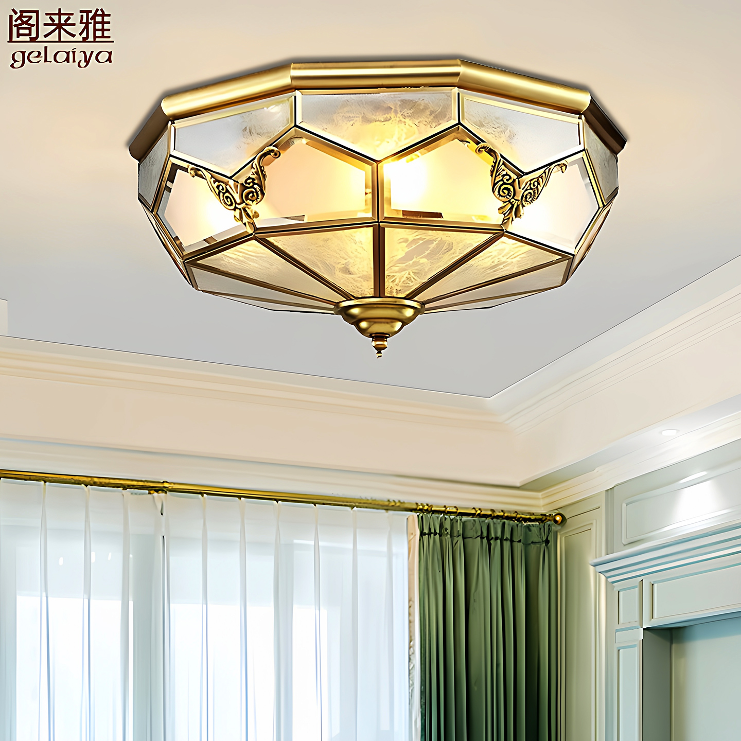 美式卧室吸顶灯现代简约