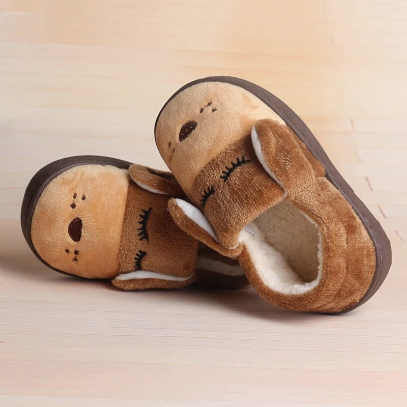 Chaussons enfants en suède pour hiver - semelle caoutchouc - Ref 1003962 Image 3