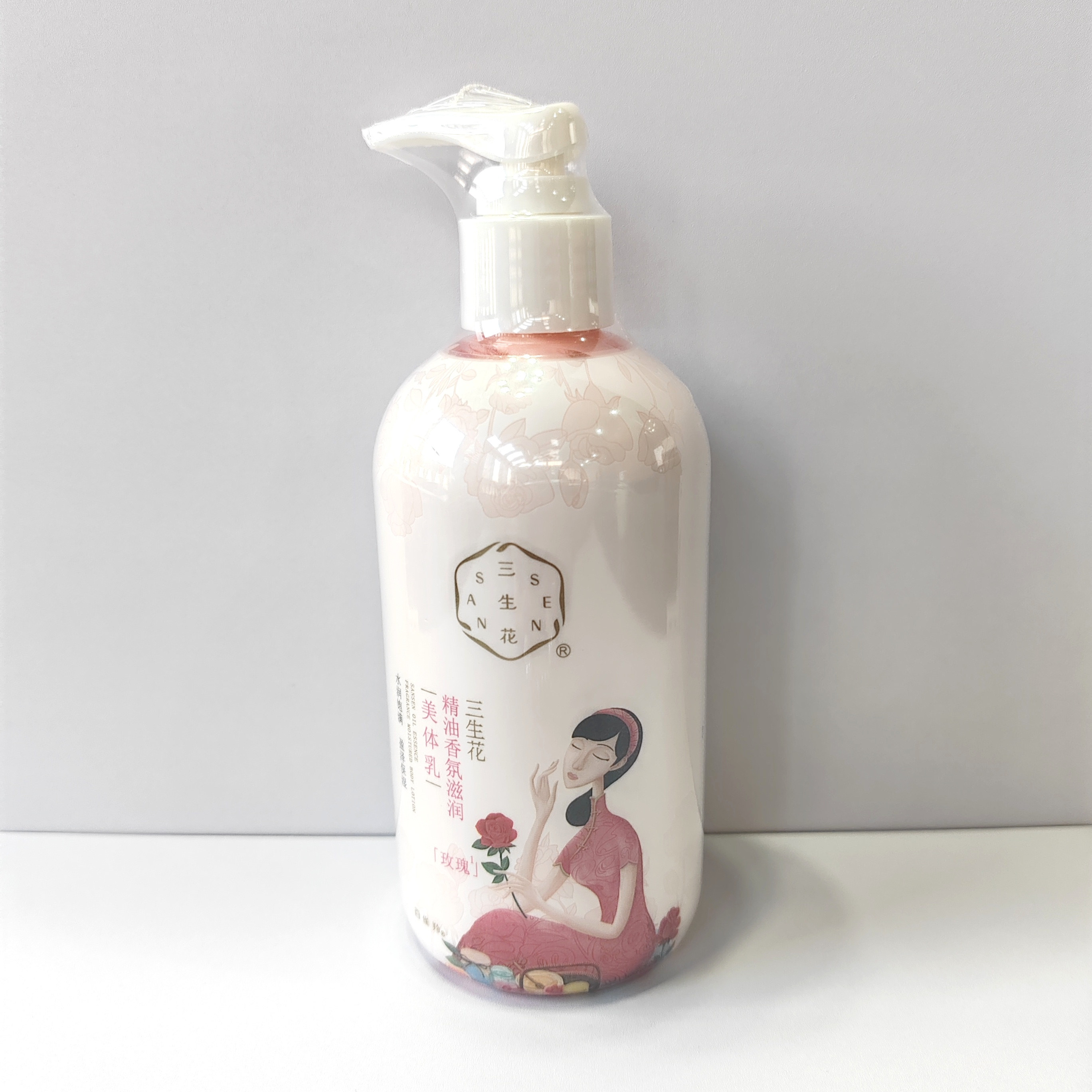 正品百雀羚三生花山茶花水嫩美体乳玫瑰滋养身体乳300ml补水保湿