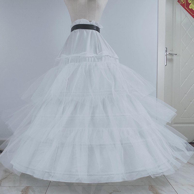 衬裙加长超蓬特大新娘婚纱礼服演出5钢3纱圈可调节拉链裙撑演出裙