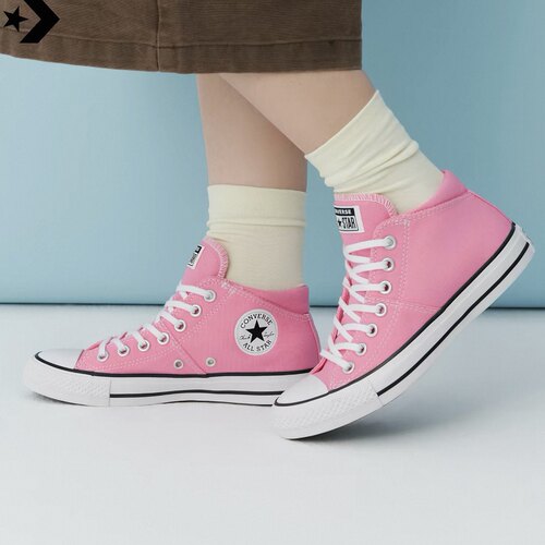 Converse匡威All Star粉色舒适百搭女款中帮休闲帆布鞋 A16066C
