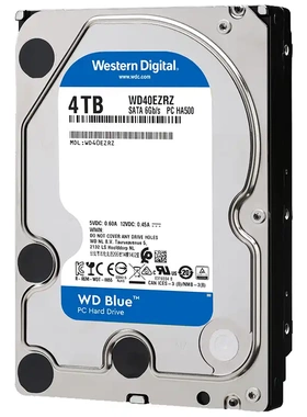 CMR垂直WD40EZRZ全新3.5寸西部数据蓝盘4T台式机电脑机械存储硬盘