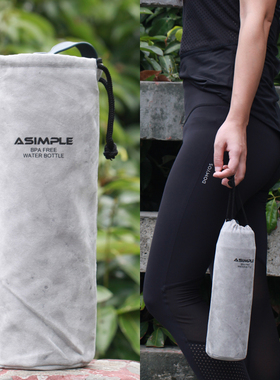 绒布束口杯套大容量水壶套400ml-1000ml防烫手提袋通用保温杯杯套