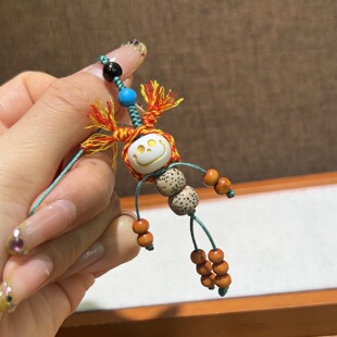 高瓷驼骨阿呆挂件男女星月虎眼石小众精致百搭手机挂文玩随机发一