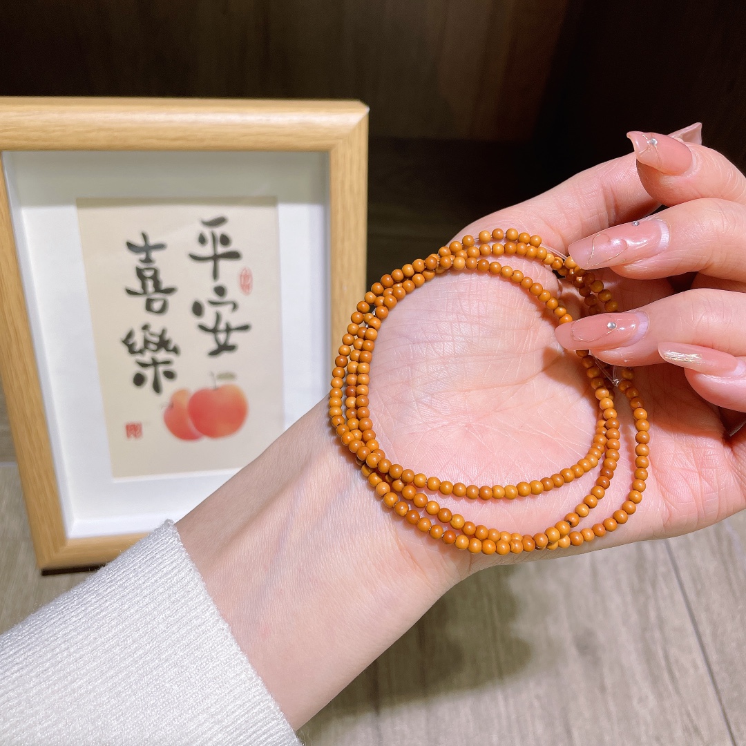新品橄榄核无暇尺寸3mm左右多圈手链佛珠文玩手串配饰男女情侣款