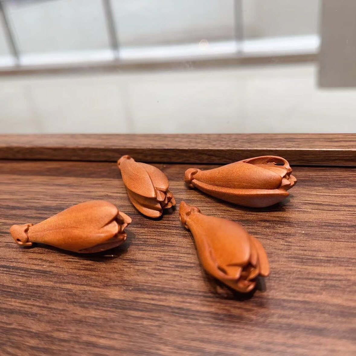 迈索尔玉兰花手工木雕玉兰花装饰配件创意百搭文玩配饰挂件吊坠