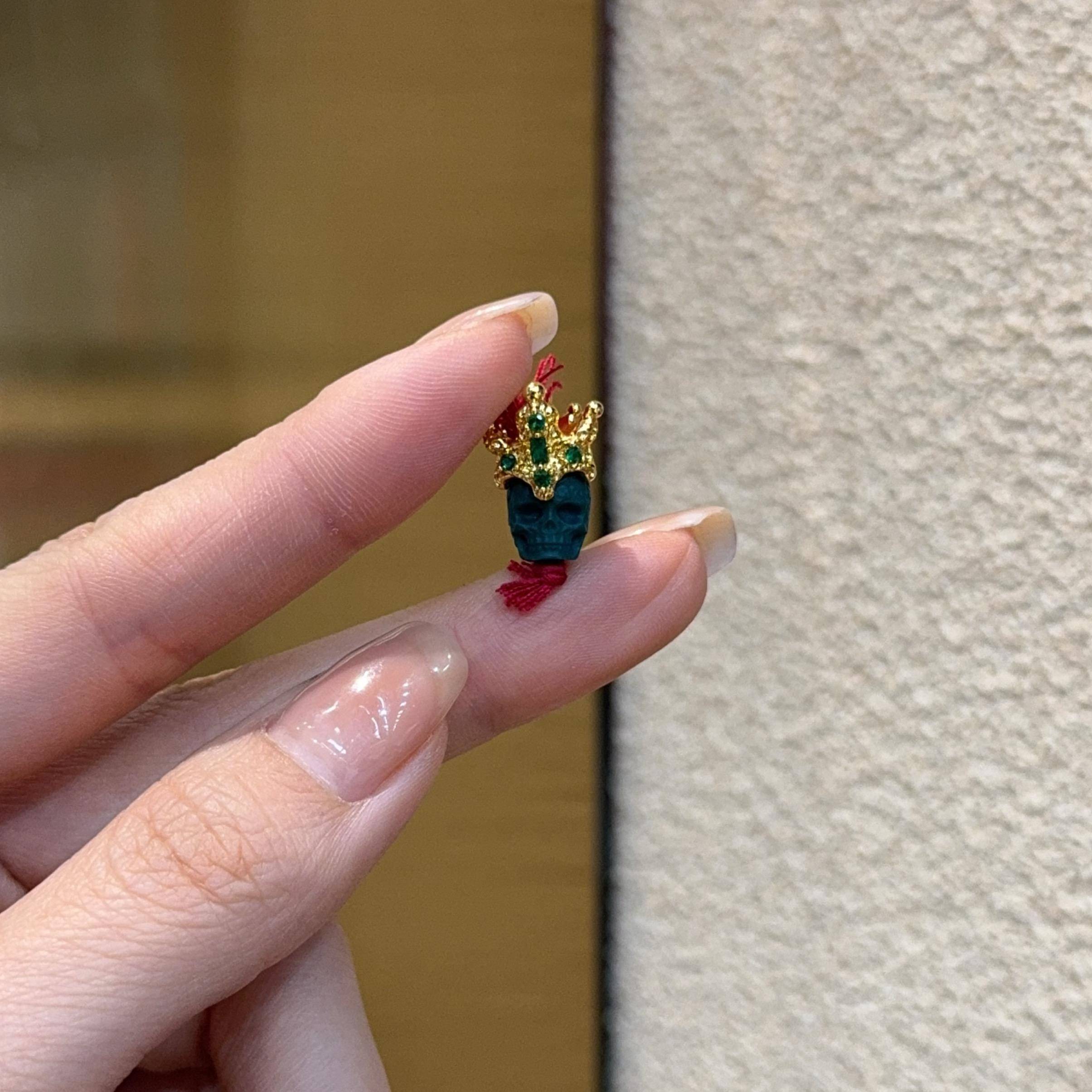 纯铜皇冠搭配雪巴琉璃恶灵diy配件编织手绳项链文玩佛珠配饰品