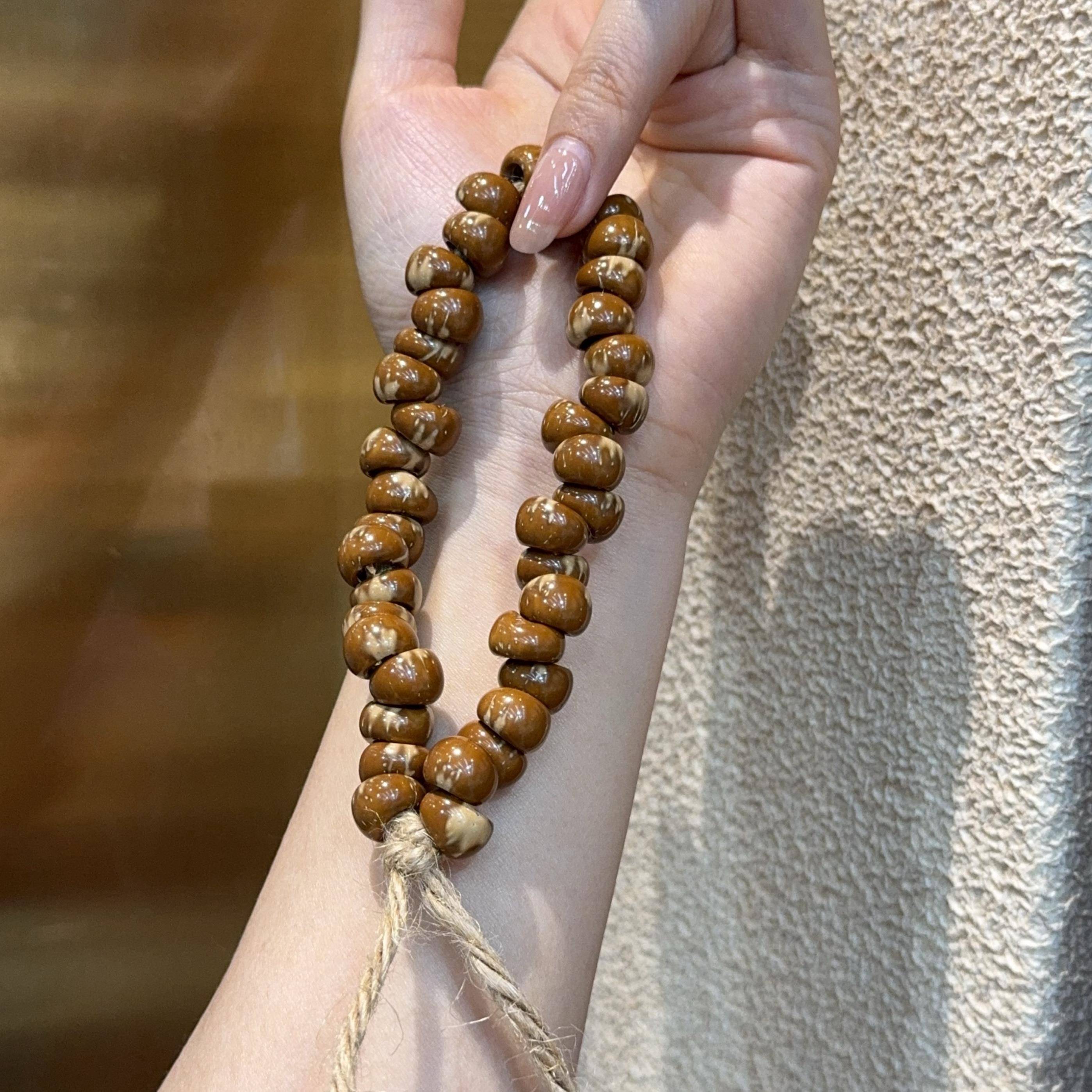 天然紫金鼠花皮大肠文玩手持盘完佛珠念珠单圈男女士手串饰品