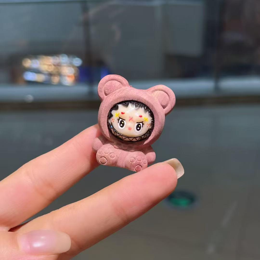 血柏木小熊拉布布小号diy手工配件编手绳手链串珠挂件手串文玩饰