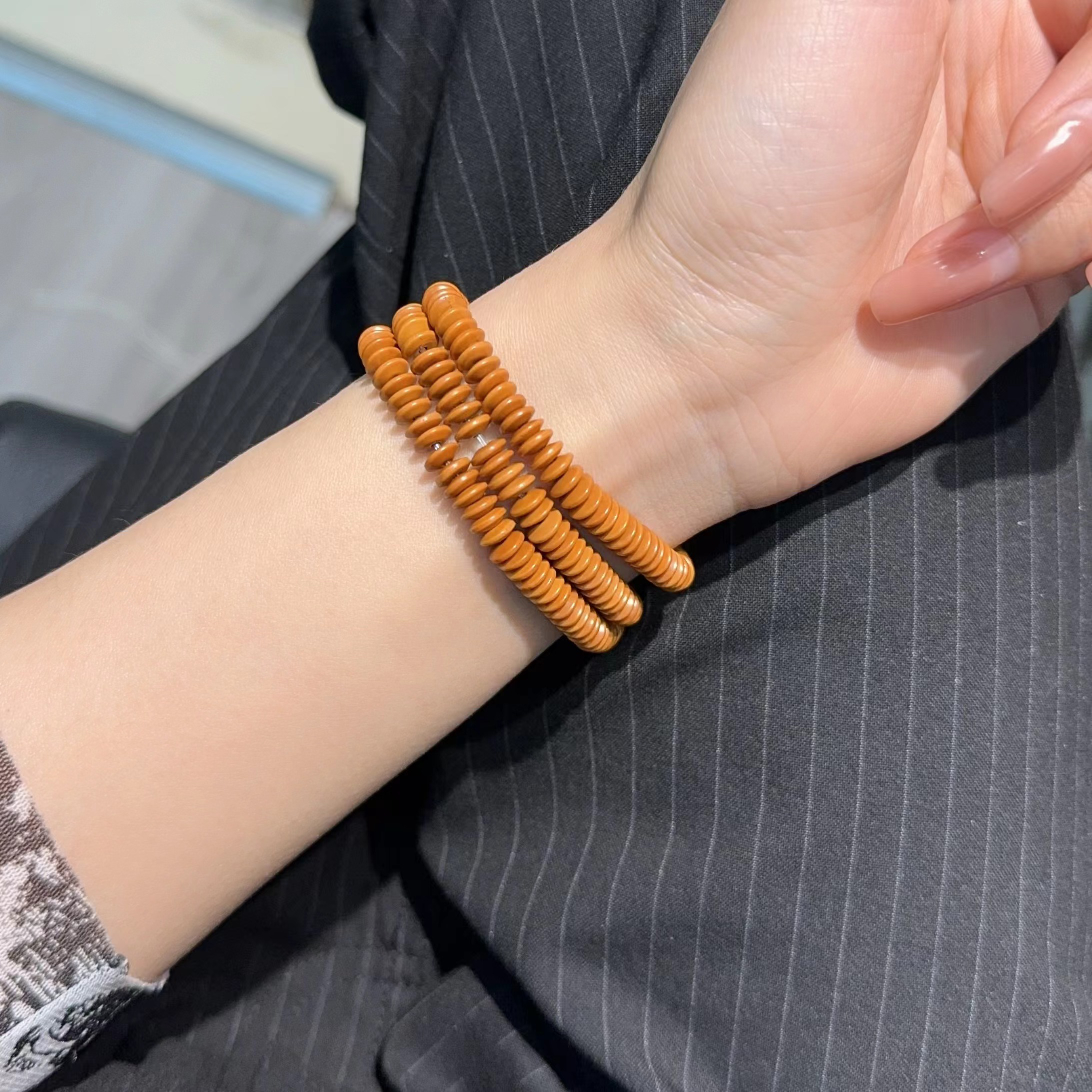 橄榄核挂绳飞碟隔片108算盘珠DIY竹节葫芦核雕隔珠手链项链串s