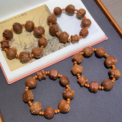 桃核多宝手串女星星饼干蜜罐阿呆屁桃猫爪m豆扁葫芦骨头文玩饰品