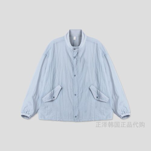 正品韩国WOOGIE代购 26夏男女同款长袖立领防晒时尚风衣薄款外套