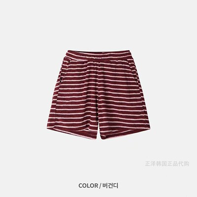 正品韩国东大门代购 26夏男纯棉短裤睡裤毛巾面料摇粒绒舒适短裤
