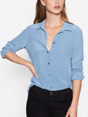 女夏季 EQ家 桑蚕丝 显瘦长袖 衬衫 真丝双绉 纯色多色无口袋时尚