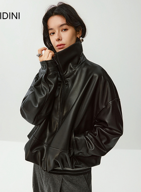 VIVIDINI 休闲女士百搭单皮皮衣