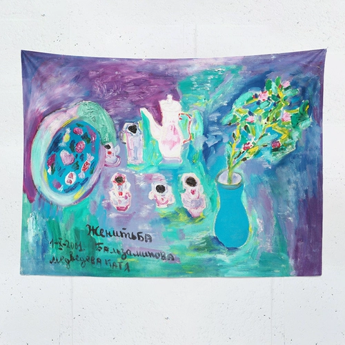 Бруталистский рабочий стол, свежий макет, декоративная ткань, гобелен в скандинавском стиле, небольшой фон, пейзаж Матисса, картина для спальни, подвесная ткань