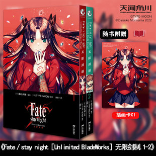 Works 随书附赠插画卡X1 Unlimited 无限剑制.1 型月作品漫画书 stay 2册 Fate 天闻角川 night 2漫画套装 Blade