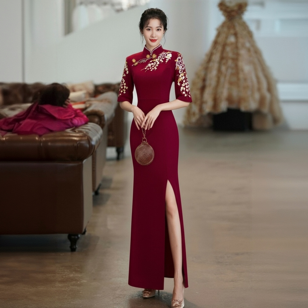 中国风礼仪旗袍开业迎宾服装
