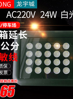 AC220v24W白光灯机箱延长感应线补光灯道闸停车场照车牌灯补光灯