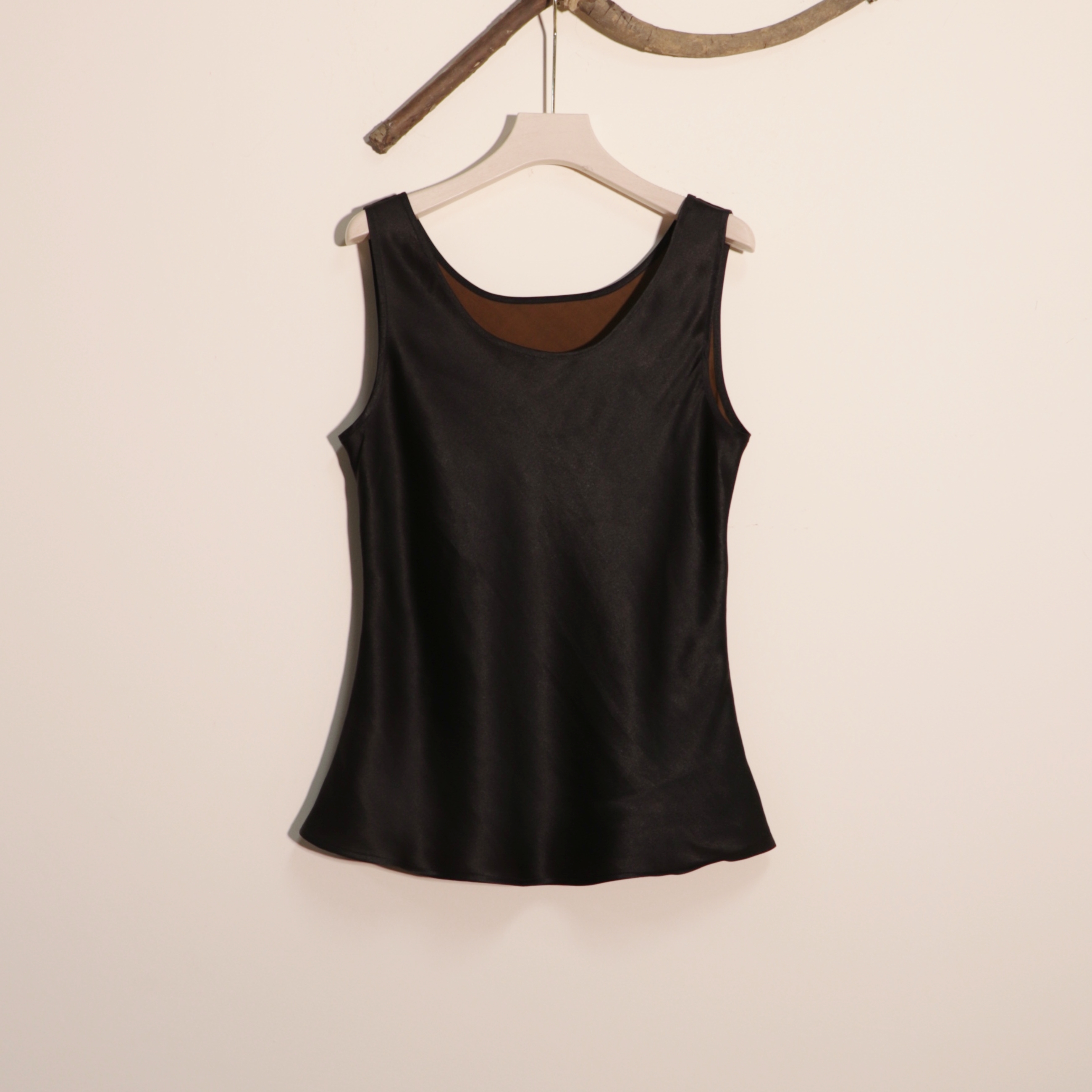 100%桑蚕丝新中式香云纱背心