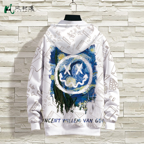 潮牌INS笑脸卫衣男连帽