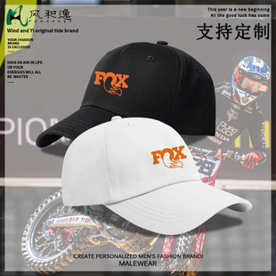 运动休闲帽子fox摩托车标印花鸭舌帽冬季 可定制大头围棒球帽 新款