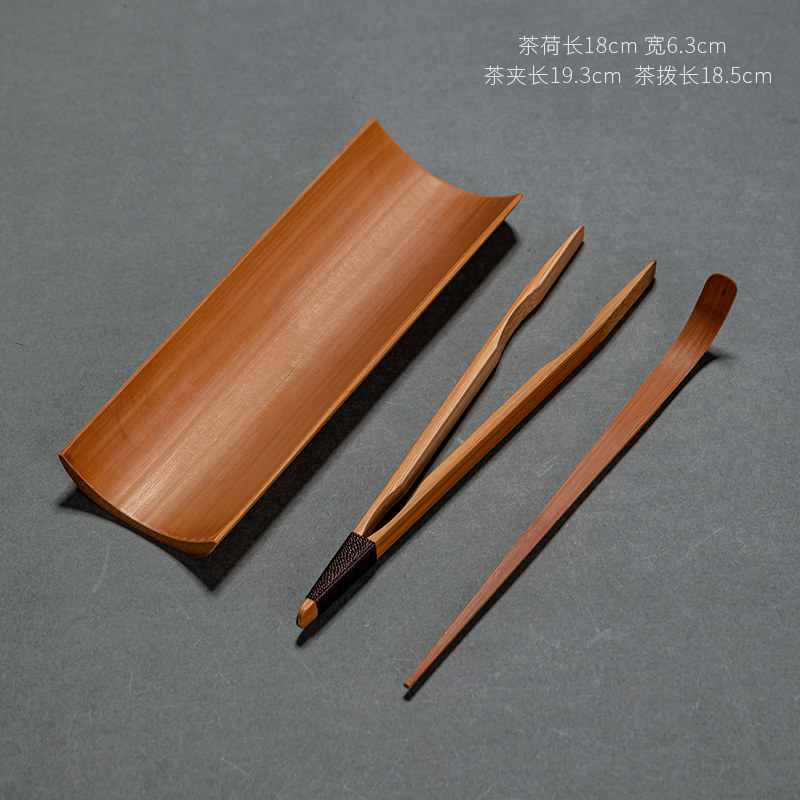 茶道六君子套装竹制功夫茶具配件泡茶工具茶拨茶针茶夹茶则三件套