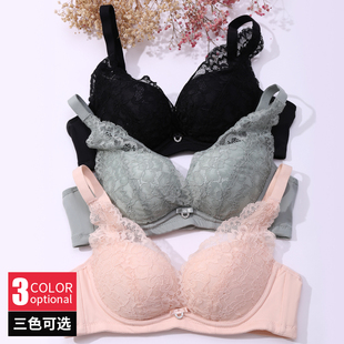 新款 蕾丝花边无钢圈文胸舒适内衣女85a 棉杯透气小胸款