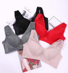 内衣女薄款 聚拢上托提胸收副乳文胸70c85a 无钢圈胸罩性感蕾丝厚款