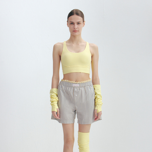 女夏宽松条纹休闲松紧短裤 短裤 时尚 新款 LOUD 线条设计感夏季 EYES