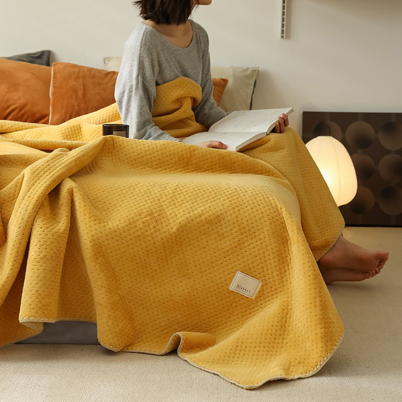 三层夹棉毛毯被子冬季加厚单人珊瑚绒法兰绒床单盖毯春秋毯子铺床