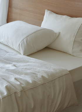 a类母婴级天丝棉白色床品四件套夏轻奢高级感主卧室裸睡超柔亲肤