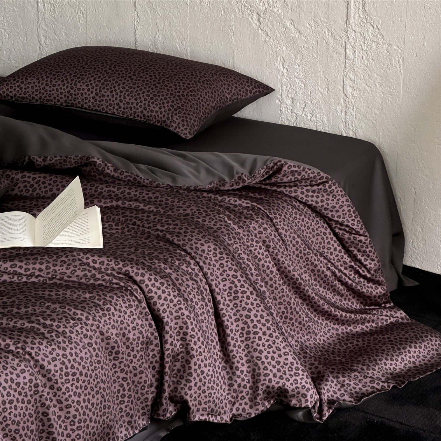 轻奢高级感豹纹60支兰精天丝四件套夏季凉感丝滑裸睡被套1.8m床品