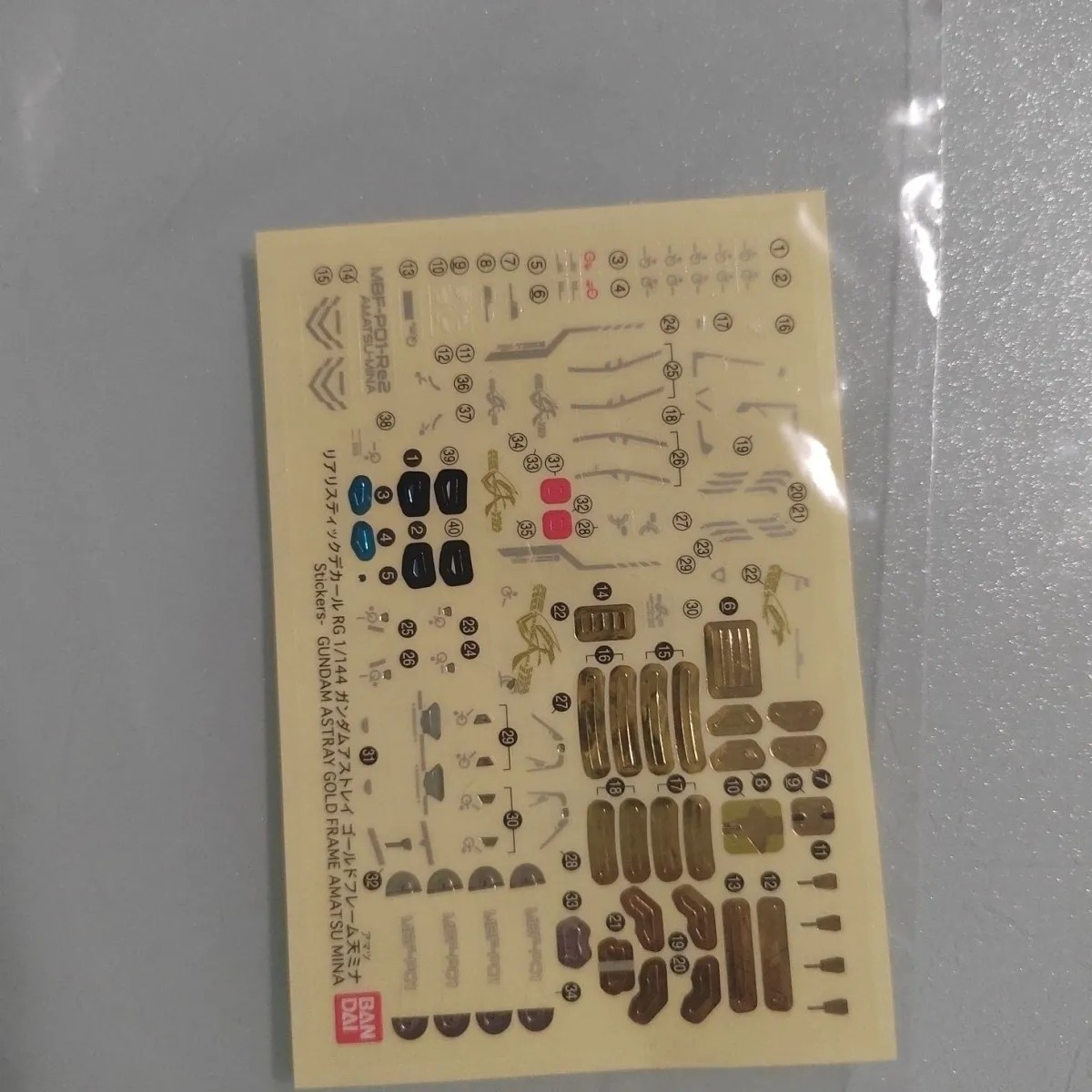 万代 RG 24 1/144 RG金异端 原装贴纸 天 蜜纳 金迷惘 模型拼装