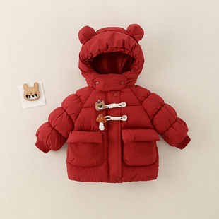 棉服 洋气小女孩加绒棉袄加厚时尚 m337女童棉服可爱冬装 外套新款