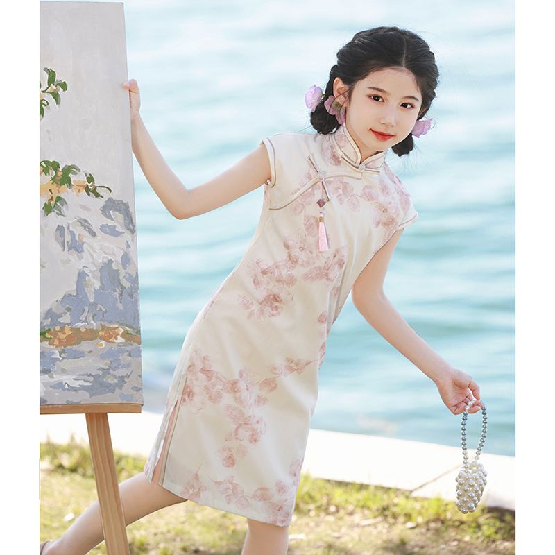 女童旗袍高端国风儿童新中式夏款小女孩民国风日常甜美连衣裙洋气