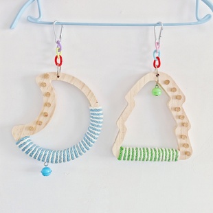 鹦鹉秋千麻绳可爱月亮圣诞树小鸟啃咬玩具牡丹虎皮吊环装 饰拔塞
