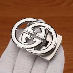 酷奇26款不锈钢平滑扣皮带头G字母单扣头男士板扣3.5自动扣皮带腰